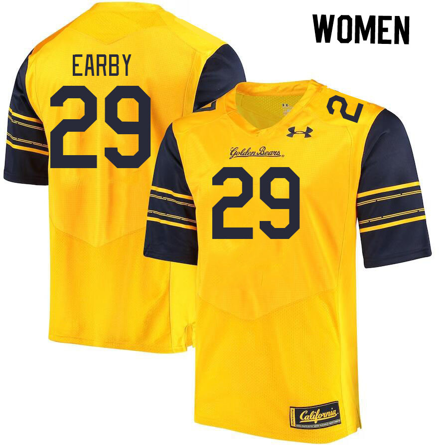 Women #29 Jeremiah Earby California Golden Bears College Football Jerseys Stitched Sale-Gold - Click Image to Close
